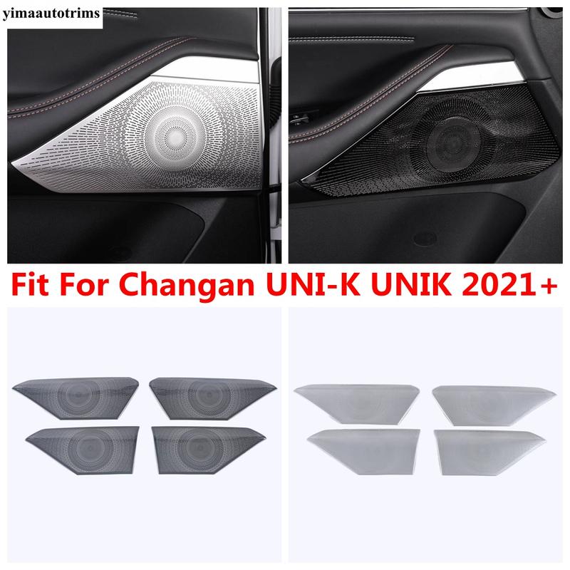 For Changan UNI-K UNIK  - 2024 Car Side Door Audio Speaker Sound Horn Frame Cover Trim Stainless Steel Interior Accessories
