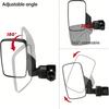 2pcs Quality Plastic Rearview Mirror For Golf Carts Fit 1-1.25in Rail Featuring Easy Installation And Shock Resistance