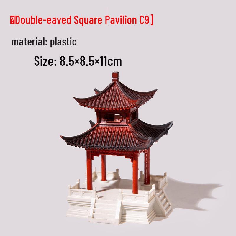 Ancient Architecture Bonsai Pavilion Ornament for Fish Tank and Aquaterrarium Landscaping