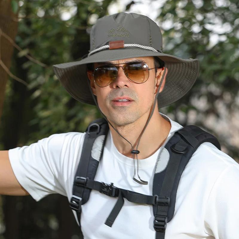 Summer Bucket Hat Men Women Sunscreen Fishing Hat Outdoor Breathable Fisherman Cap Hiking Climbing Camping Uv Protect Windproof