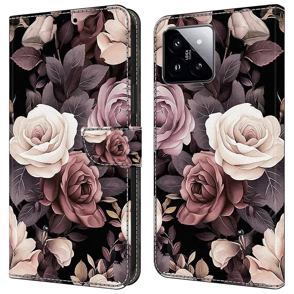 For Xiaomi 14 Wallet Case Pattern Printing PU Leather Phone Cover