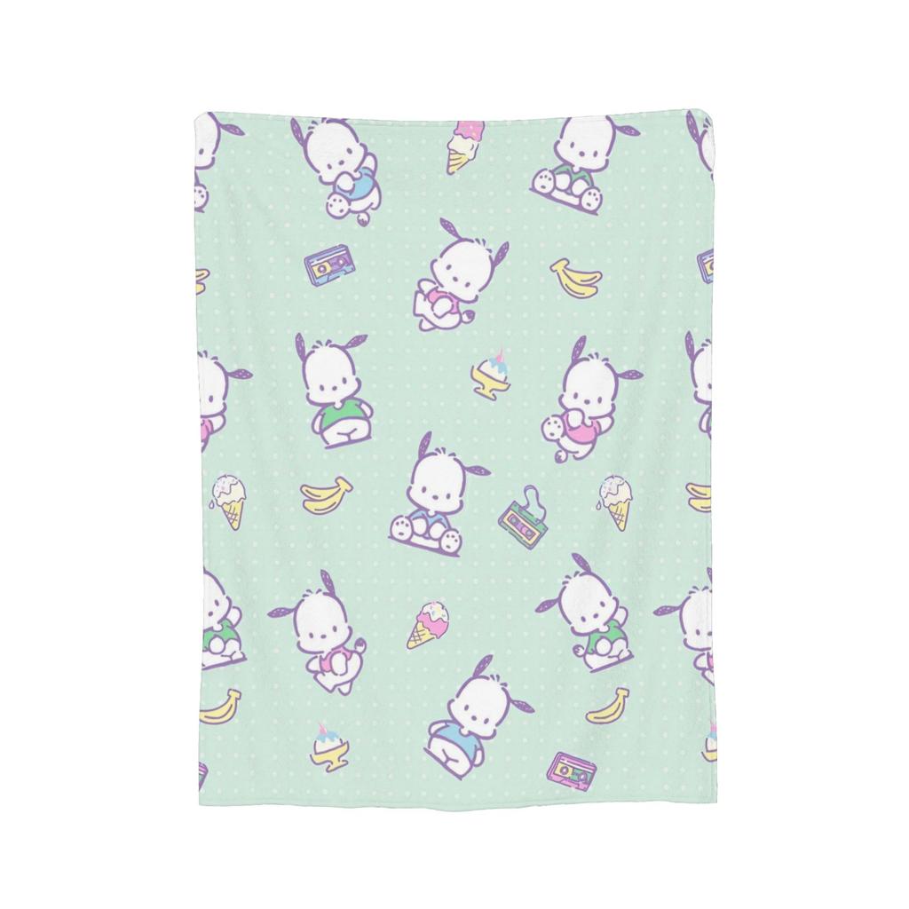 Pochacco Cute Blue Flannel Blanket Cartoon Dog Awesome Throw Blanket for Bed Sofa Couch 125*100cm Bedspreads,