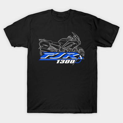 Férfi Fekete Nyomott Póló Yamaha Fjr1300 2013-2025 Vágásmentes Transzferpapír Nyomtatás Pamut Póló