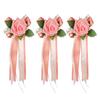 Wedding Rose Ornament for Car Use, Faux Rose Ribbon Accent for Engagement Signs, Party Tables, and Home Display