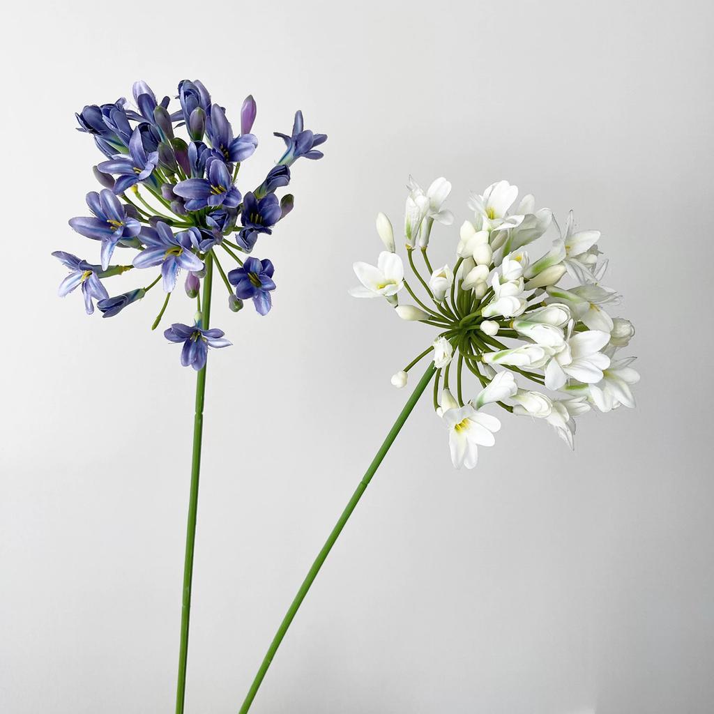 Artificial Agapanthus Flower Stem Likelike for Wedding Decor Home Wedding Centerpiece Arrangement Floral Display White Purple