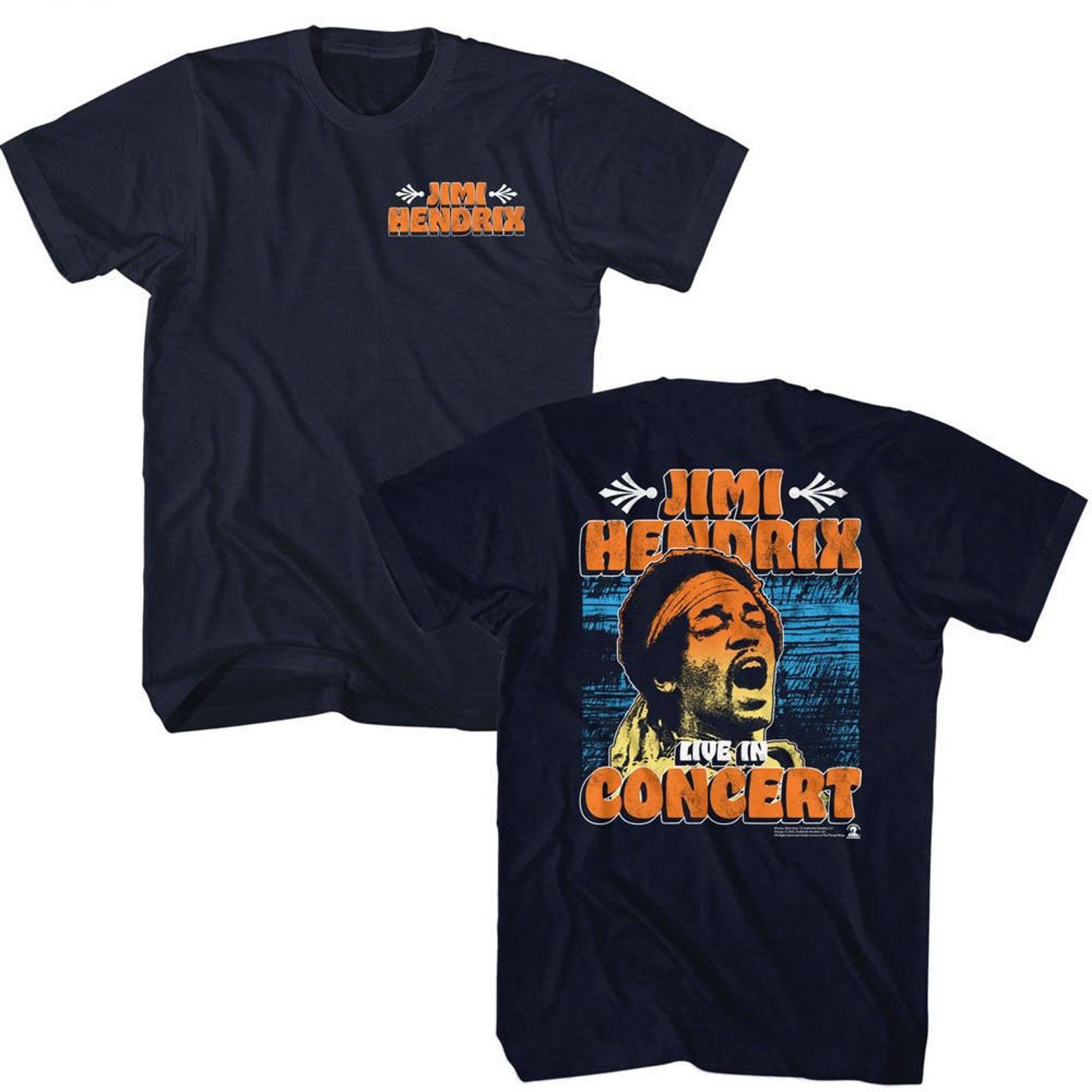 Jimi Hendrix In Concert Front And Back Navy T-Shirt M