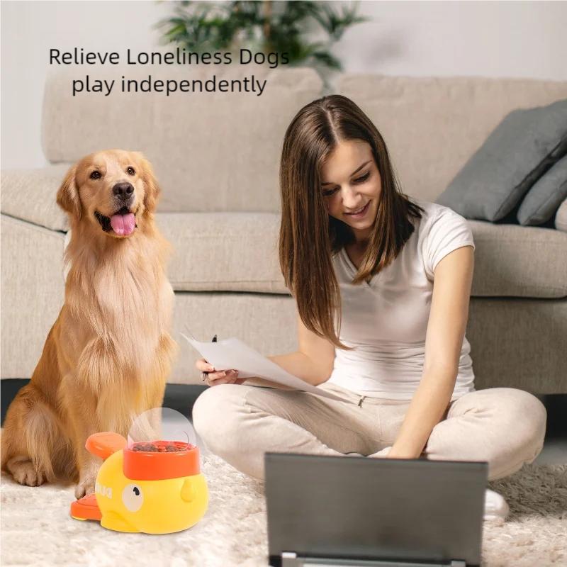 Yellow Duck-Shaped Interactive Cat Treat Dispenser Durable Plastic Training dogToy Puzzle Slow Feeder Dog Entertainment Toy
