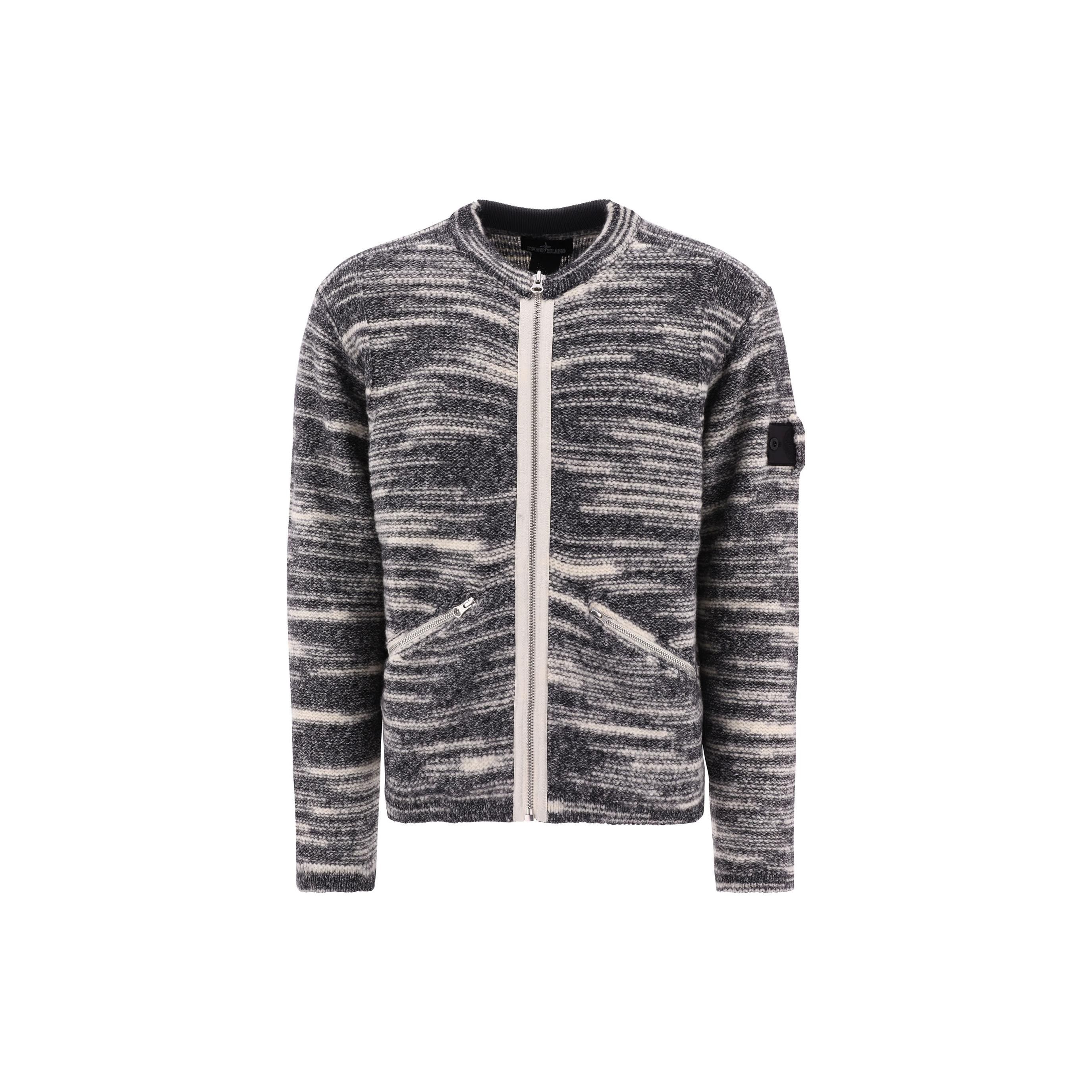 Stone Island FW22 Shadow Series Wol Gebreide Vest Heren trui Zwart 77195022R-V2063 L