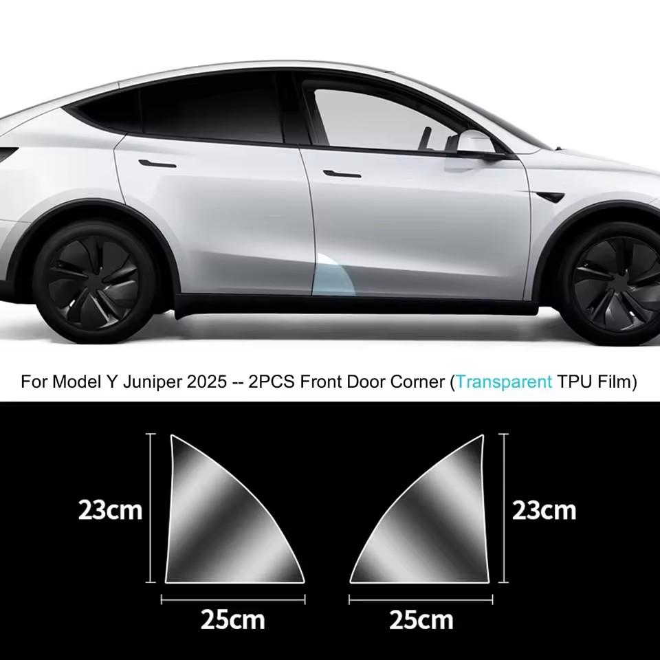 Fit Tesla Model Y Juniper 2025 Front Door Corner Anti-Scratch Film Rear Door Protective Films Invisible Car Clothing TPU Film For Model Y Juniper