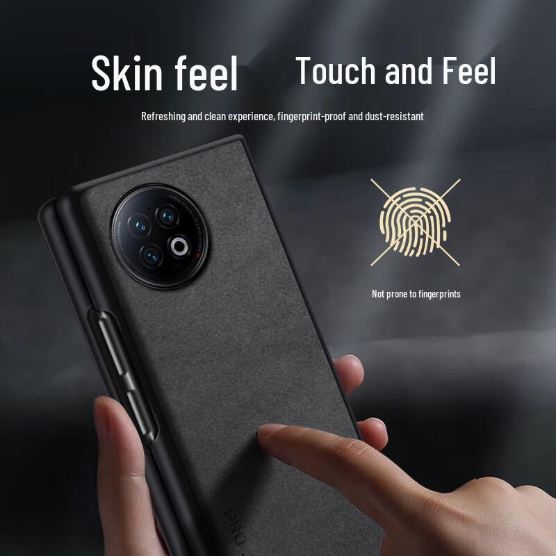 Shangsu Nubuck Leather Folio Case for Vivo Foldable Phones