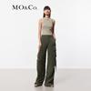 MO&Co. Matte Cupro Drawstring Cargo Pants