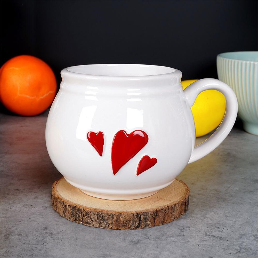 Large Porcelain Mug for Drinking Tea, Herbs, Coffee, Chocolate, Heating XL