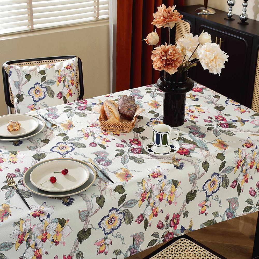Flowers And Birds, High-End Sense Of Country Atmosphere, Dining Table Cloth, Coffee Table Cover Cloth, Retro Pastoral Round Table Cloth