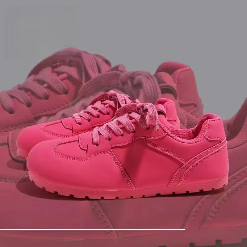 Hässlich süße deutsche Trainingsschuhe Damen Herbst neu schick Nische vielseitig runde Zehenpartie Student großer Kopf Forrest Gump weiße Schuhe flache Sohle