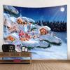 Santa Claus kamin geschenk wandbehang tapisserie Weihnachten baum schlafzimmer wohnzimmer schlafsaal urlaub dekoration tapisserie