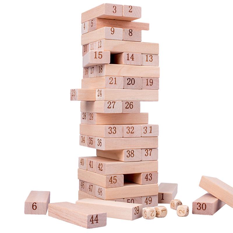 

51-Piece Digital Color Jenga Blocks: Children s Educational Stacking Tower Toy