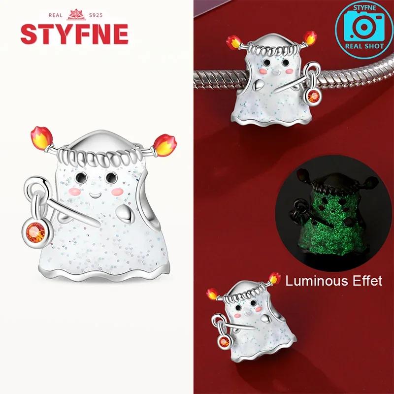 Copper Original New Halloween Series Luminous Skull Beads Fit Bracelet Diy Charm For Women Jewelry Fashion Giftcopper