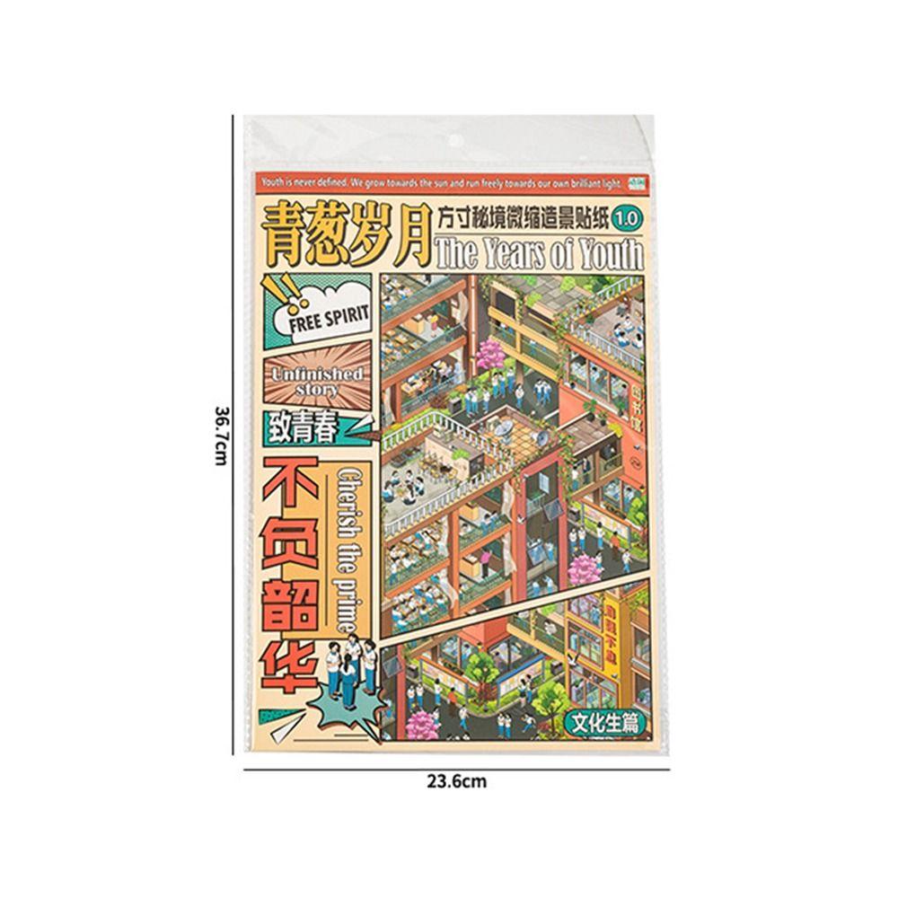 Decorative 3D Scene Stickers DIY Crafting Miniature Scene Stickers Layered Stickers Stress Relief