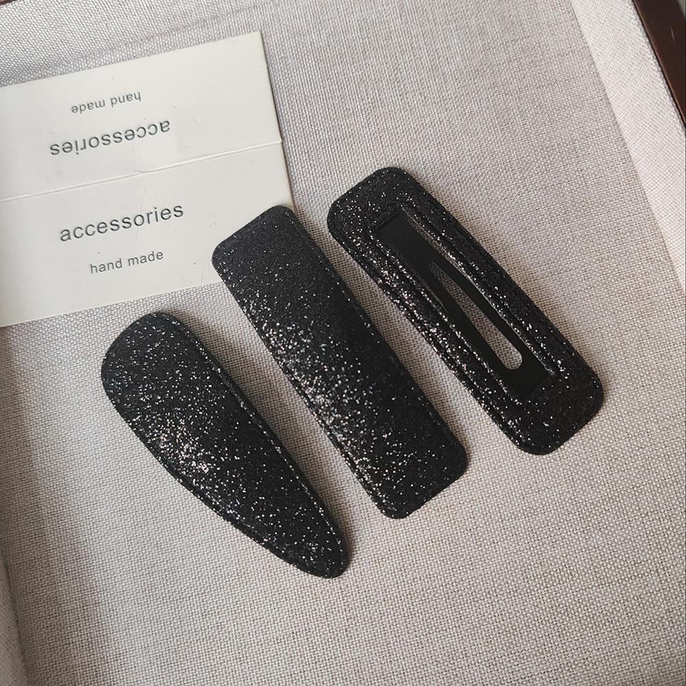 2pc Shining Black Silver BB Hairpin Hair Side Clips for Women Girls Kids Child  Gift Hair Accessories Headwear Ornament