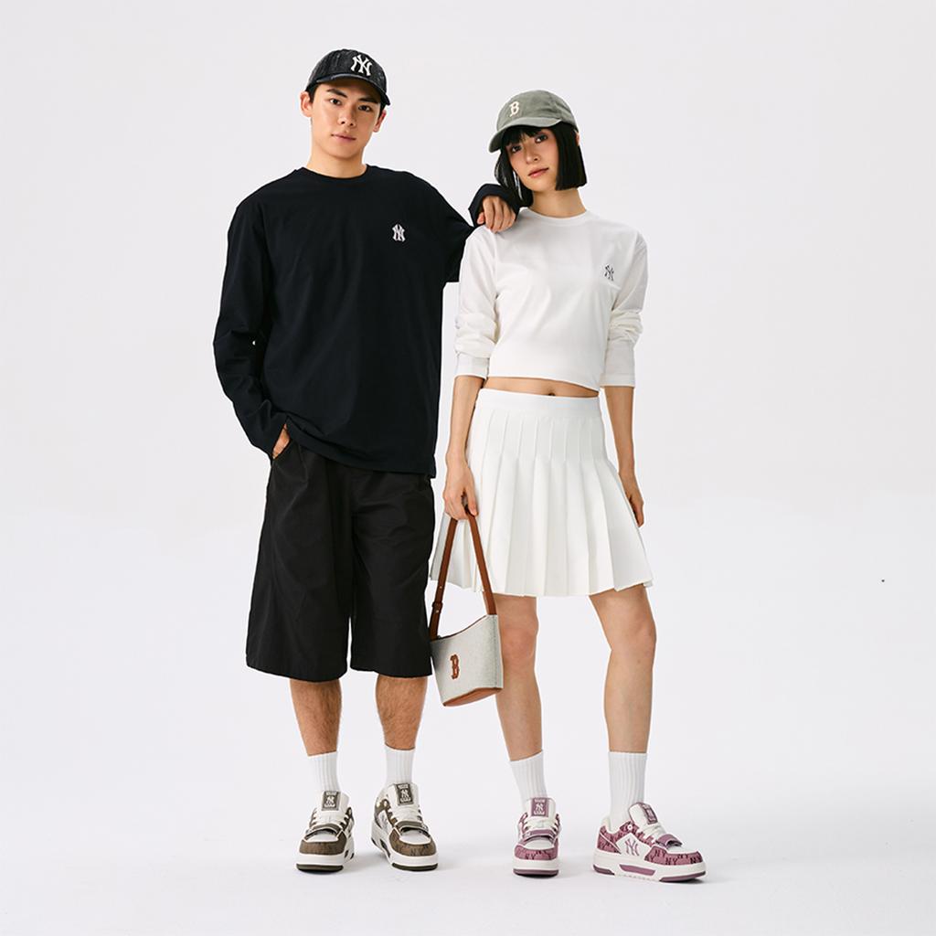 New MLB New York Yankees Basic Collection 25FW Long Sleeved T Shirt Unisex Standard 3ATSB0154-50IVS