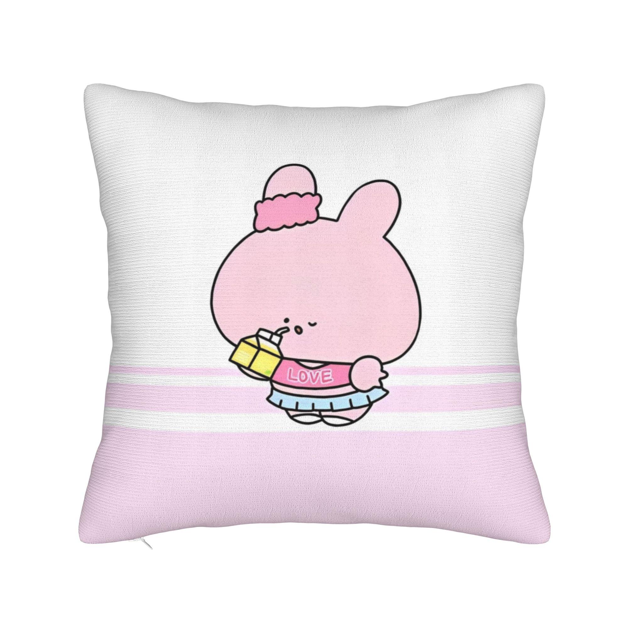 

Asamimichaan Asleep Cartoon Square Pillowcases Sofa Kawaii Asamimi Cushion Case Funny Home Decoration Throw Pillow Case 50x50cm 20x20in