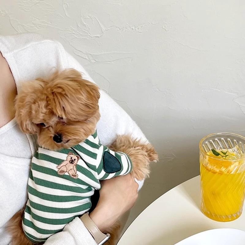Striped Puppy Shirt Dog Summer Vest Cute Thin Hoodies for Dogs Chihuahua Bichon Witer Dog Undershirt Cat Clothing Pet Sweatshirt