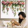 Yousheng Spring Hanging Floral Vine Window Sticker Double Sided Rose Vine Leaves Window Decals Static PVC Glass Door Sticker for Home Room Decor