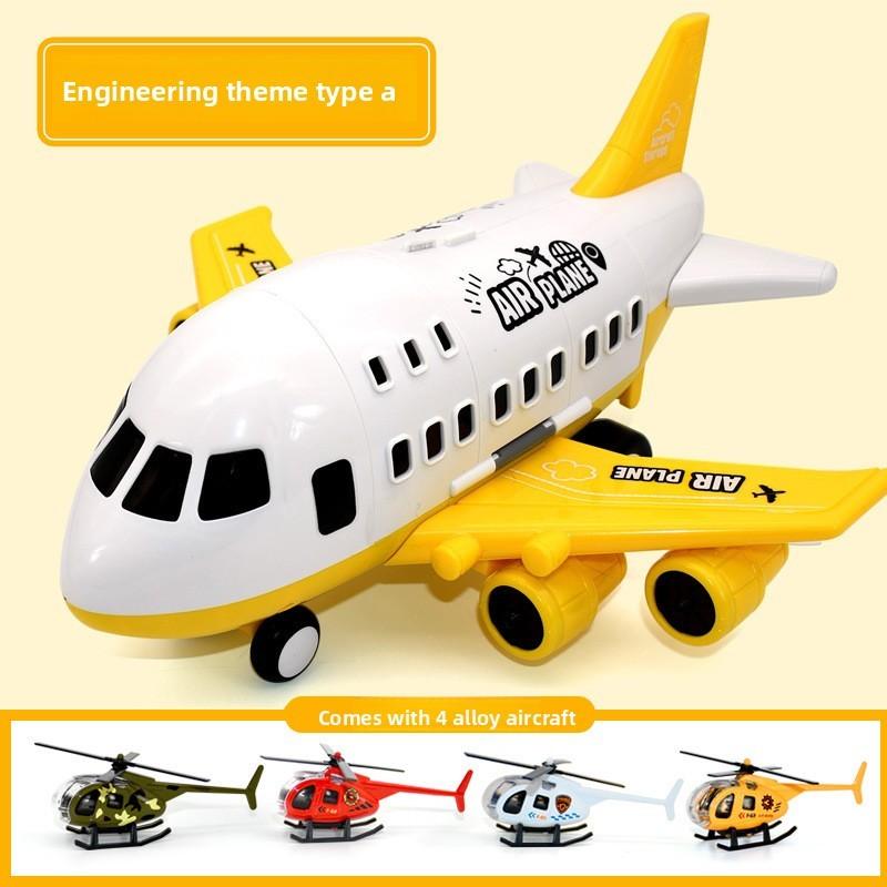 Model Airplane Toy Set With Inertia Mechanism And Storage For Boys And Kids