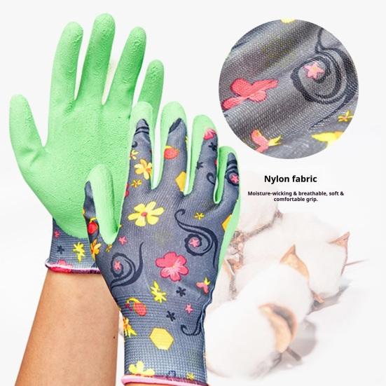 Wasserdichte Gartenhandschuhe Floral Durchstichfeste Schutzhandschuhe Rutschfeste Gartenarbeitshandschuhe Geschenk