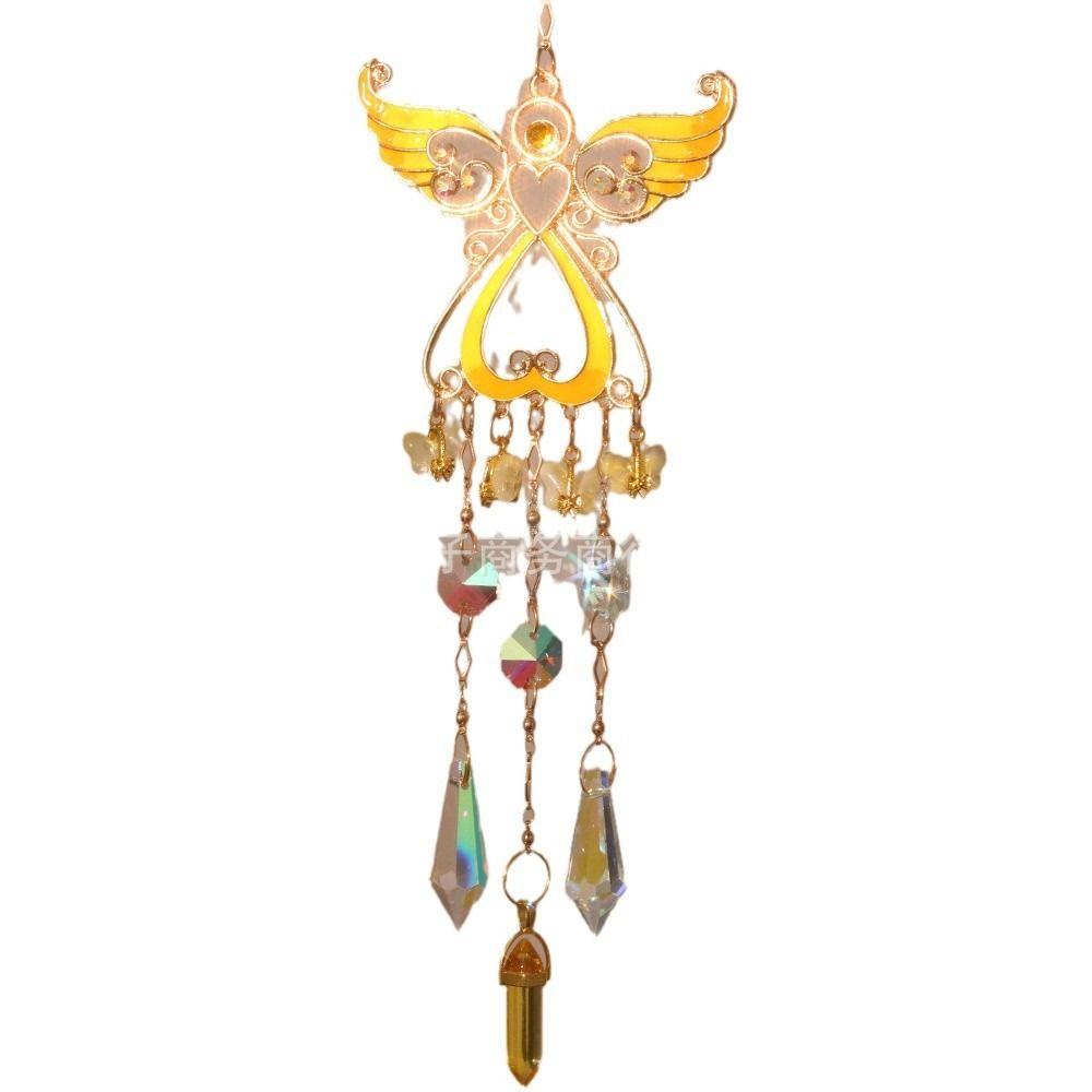 Crystal Wind Chimes Rotating Light Collection Pendant Home Decor Wind Spinner  Door