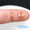 100Pcs Copper Wire Protectors Loops 14/18K Gold Plating U Shape Clasps Thread Protector  Jewelry