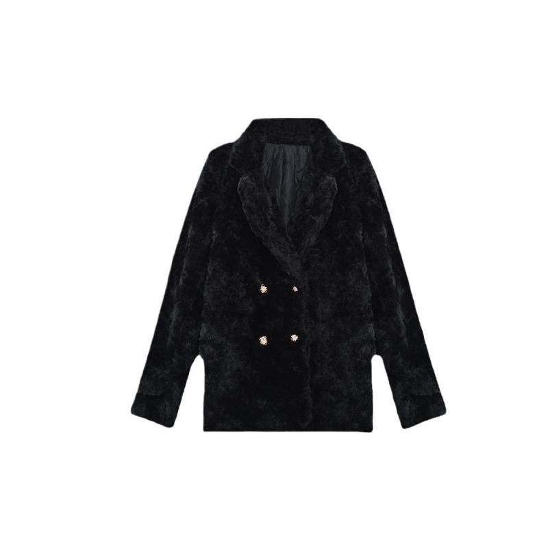 Autumn and winter new coat women's medium and long niche temperament fluffy coat coat thickened with cotton