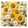 2/4pcs 2D Floral Print 45x45cm Zipper Closure Machine Washable Throw Pillow Covers Soft Sunflower & Daisy Bed Pillowcase