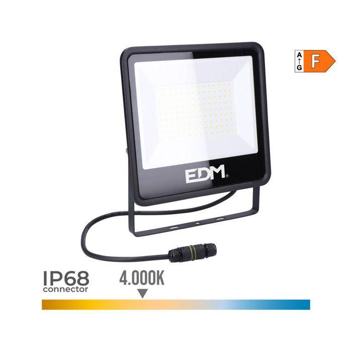 LED reflektor - edm - 100W - 8200lm - 4000K - Černý