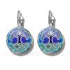 2018 Yin Yang Peace Tree of Life Glass Time Gem Earrings Tai Chi Trendy Glass Dome Silver Plated Stud Earrings For Women Gift