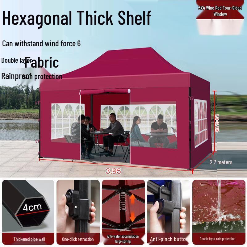 Outdoor Retractable Canopy Tent with Walls