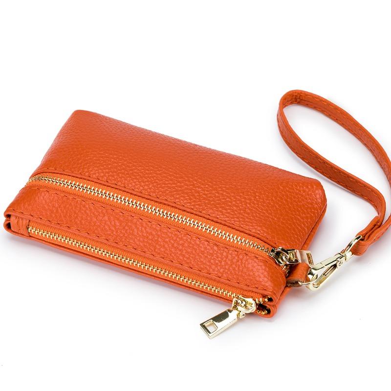 

Leather grocery shopping bag, small bag, hand-held bag, Korean version, hand-held wrist, portable mini bag, change bag. помаранчевий