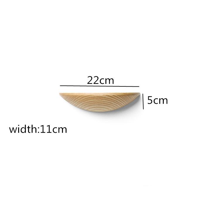 Wooden Wall Shelf Semicircle Solid Wood Wall Hanging Storage Rack Home Living Room Decoration Organizer White Wax Wood Shelf