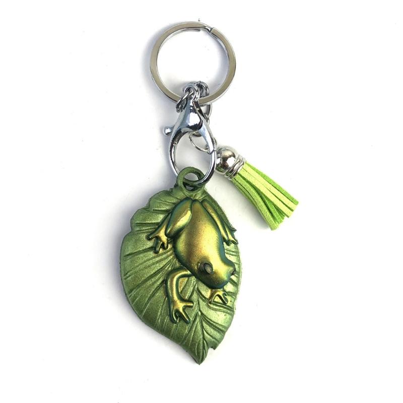 Silicone Decoration Mold Adorable Leaf Frog Shape Mold Keychain Mould Easy To Clean Casting Mould for Keyring Enthusiast