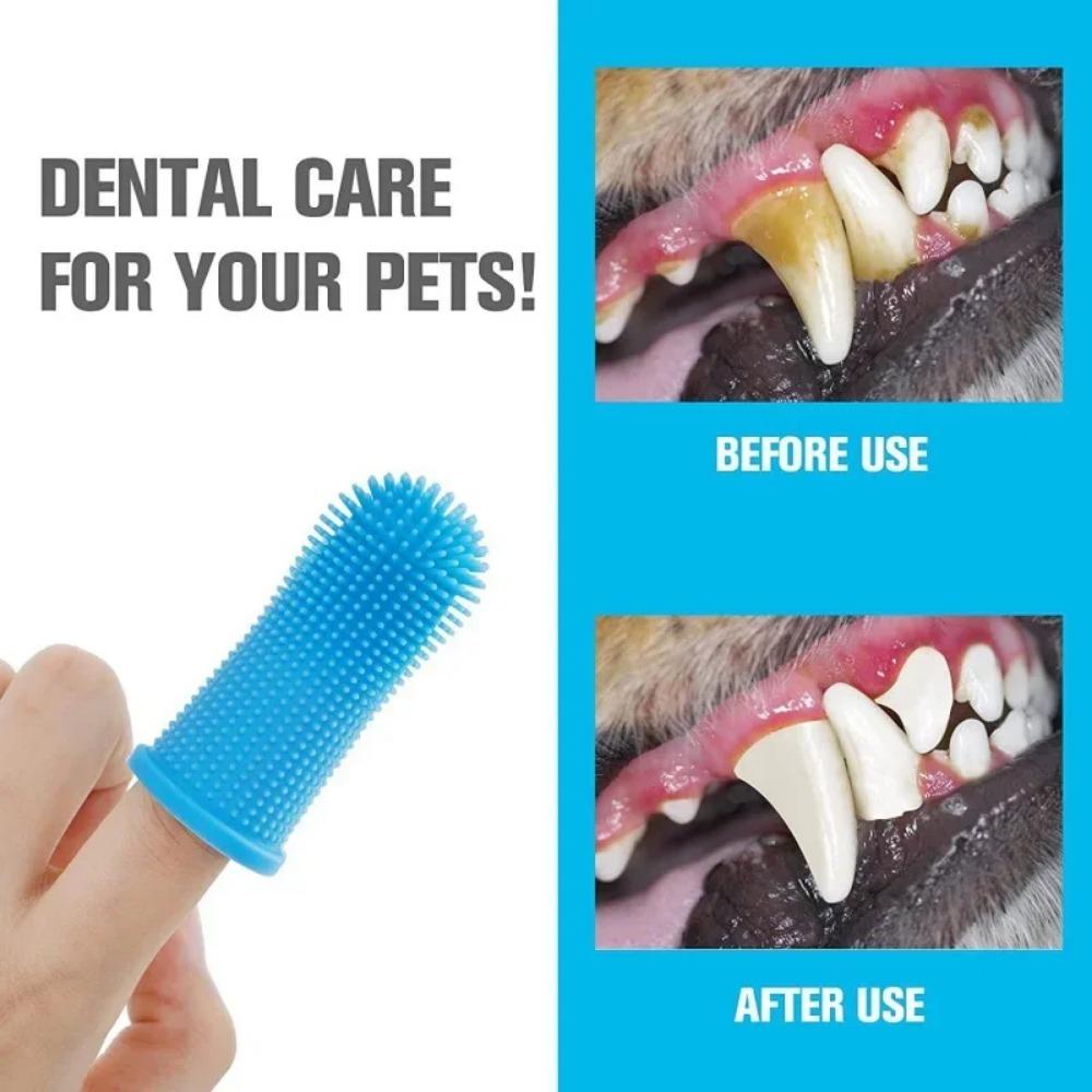 Super Soft Silicone Pet Finger Toothbrush For Dogs Cats Nontoxic Teeth Cleaning Breath Care Oral Hygiene Brush