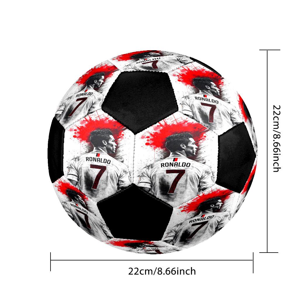 1 pz Pallone da Calcio Cristiano Ronaldo Taglia 5 Pallone da Calcetto Indoor alla Moda Colorato Gioco in Giardino - Ottimo Regalo per Appassionati di Sport HE21