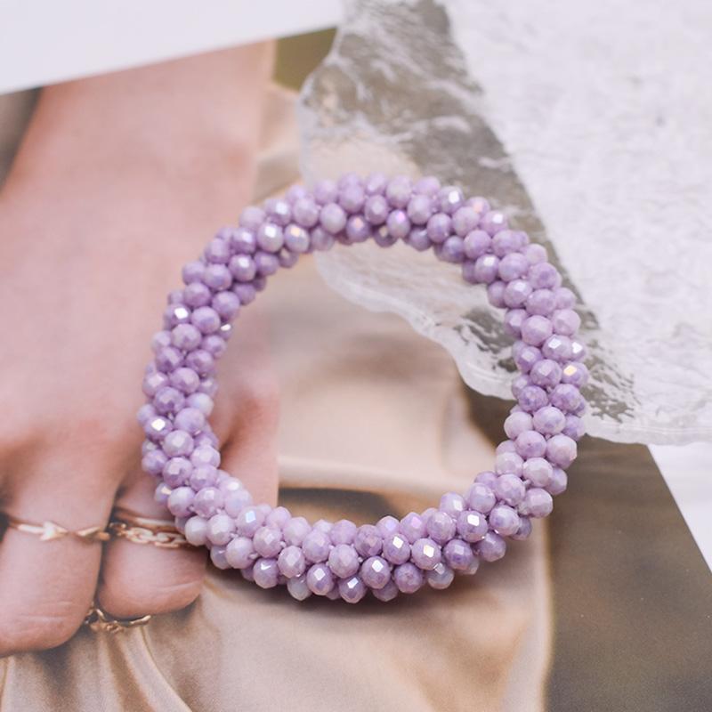 Trendy Bead Bracelet Elastic Handmade Strand Bracelets for Women Gift New Hair Accessory Glass Beads Bracelet