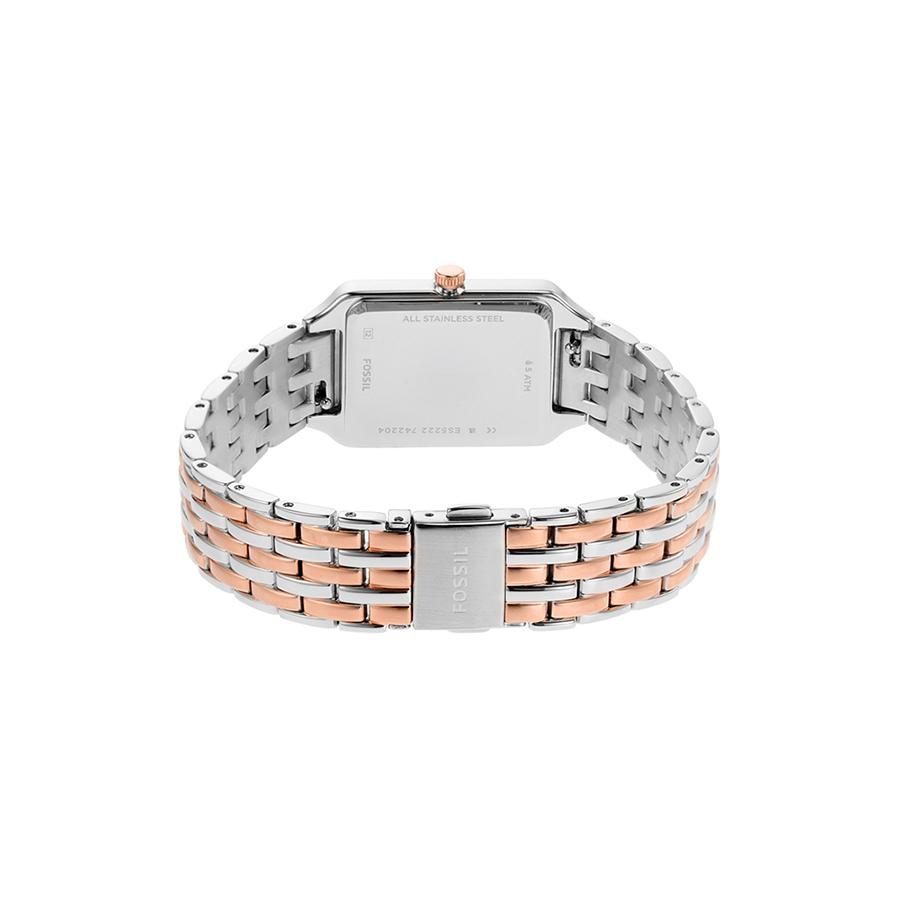 Reloj de mujer con indicador de fecha, movimiento de cuarzo, esfera rectangular, elegante y con estilo, correa de acero inoxidable, reloj de pulsera de negocios ES5222