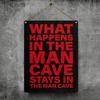 1/2Pcs Vintage Man Cave Tin Sign, What Happens In The Man Cave Stays In The Man Cave, Rust-Proof Durable Funny Metal Wall Plaque