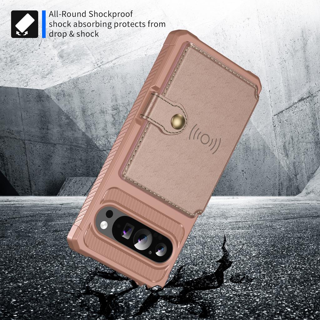 ZM03 For Google Pixel 9 Pro XL Case with Card Holder PU Leather+TPU Phone Back Cover