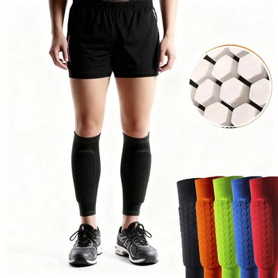 1Pcs Football Shin Guard Socks Sleeves With Foam,Calf Compression Sleeve Honeycomb Pads,Sports Legging & Soccer Equipment