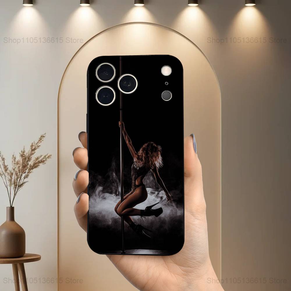 

Pole Dancer Dancing Art For iPhone 12,14,13,15,8,7,16,11,17,X,Mini,Plus,Pro,XR,SE,XS,Max,Soft Silicone Black Case iPhone15PROMAX