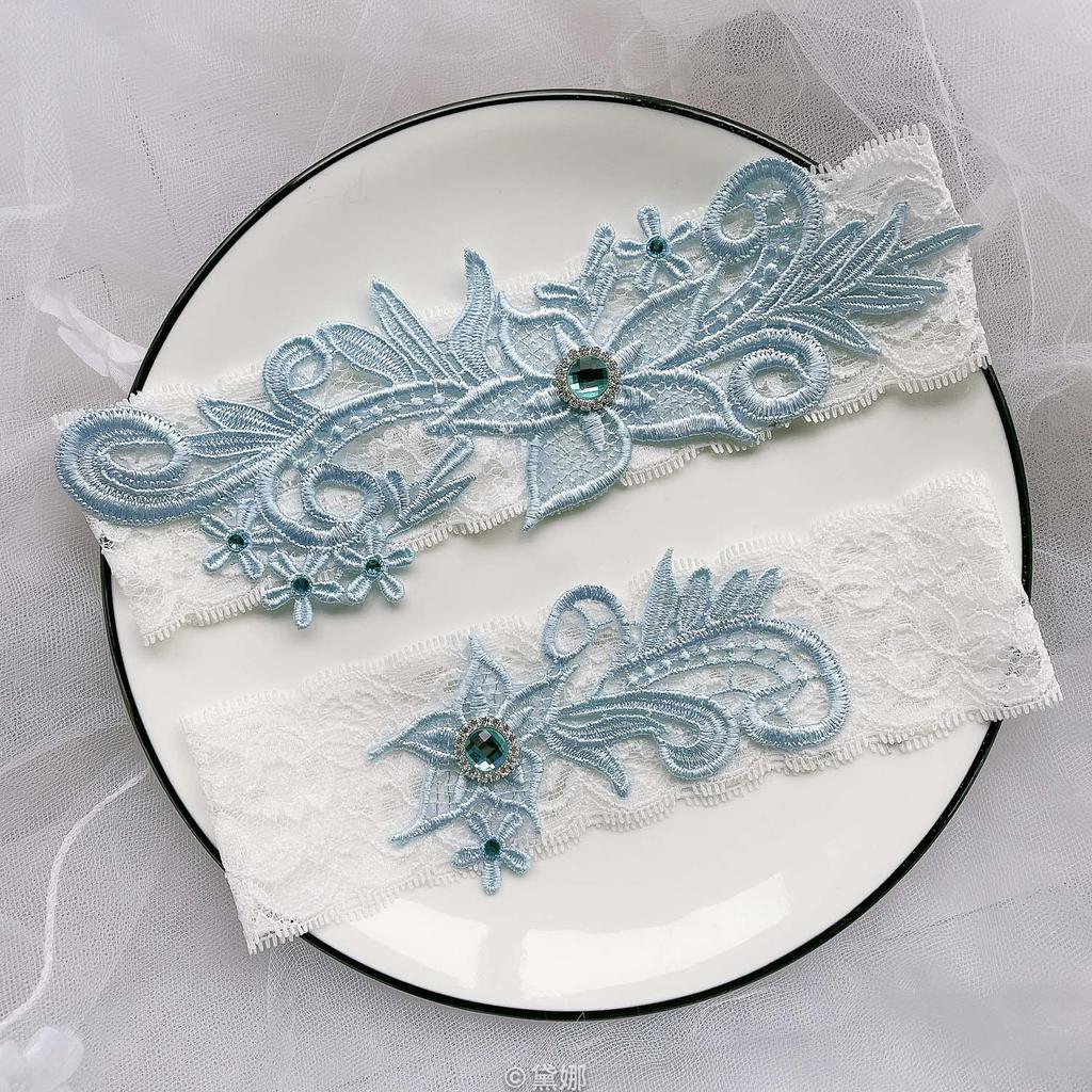 2 pezzi/set Giarrettiere da Sposa Sexy Pizzo Floreale Sexy Giarrettiere per Donne Sposa Anello da Coscia Giarrettiera Elastica da Gamba Nuziale