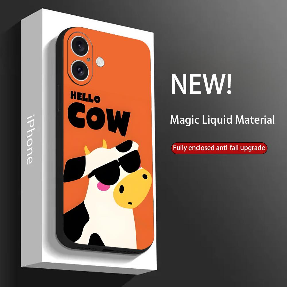 Funny Hello Animal Popular Phone Case For iPhone 17 16 15 14 13 12 11 X XR XS 8 Plus Mini Pro Max Soft Black Shockproof Cover