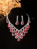 European Style Diamond-Inlaid Evening Necklace & Jewelry Set for Brides